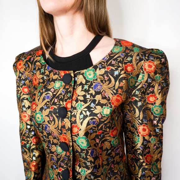 VINTAGE 80s Kathryn Conover Brocade Jacket - Picture 2 of 7